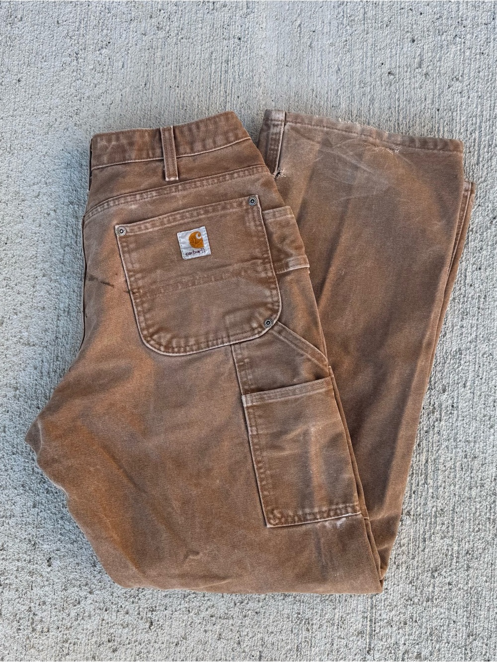 Carhartt WB136 BRN Double Knee Canvas Work Pants Womens 10x30 Workwear